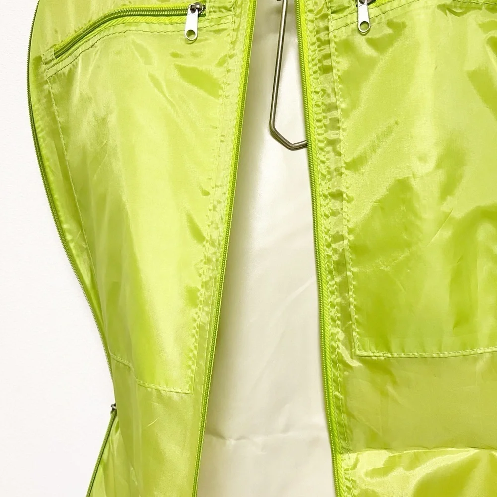 Trendy Boutique Stylish Black White Lime Green Giraffe Print Travel Garment Bag